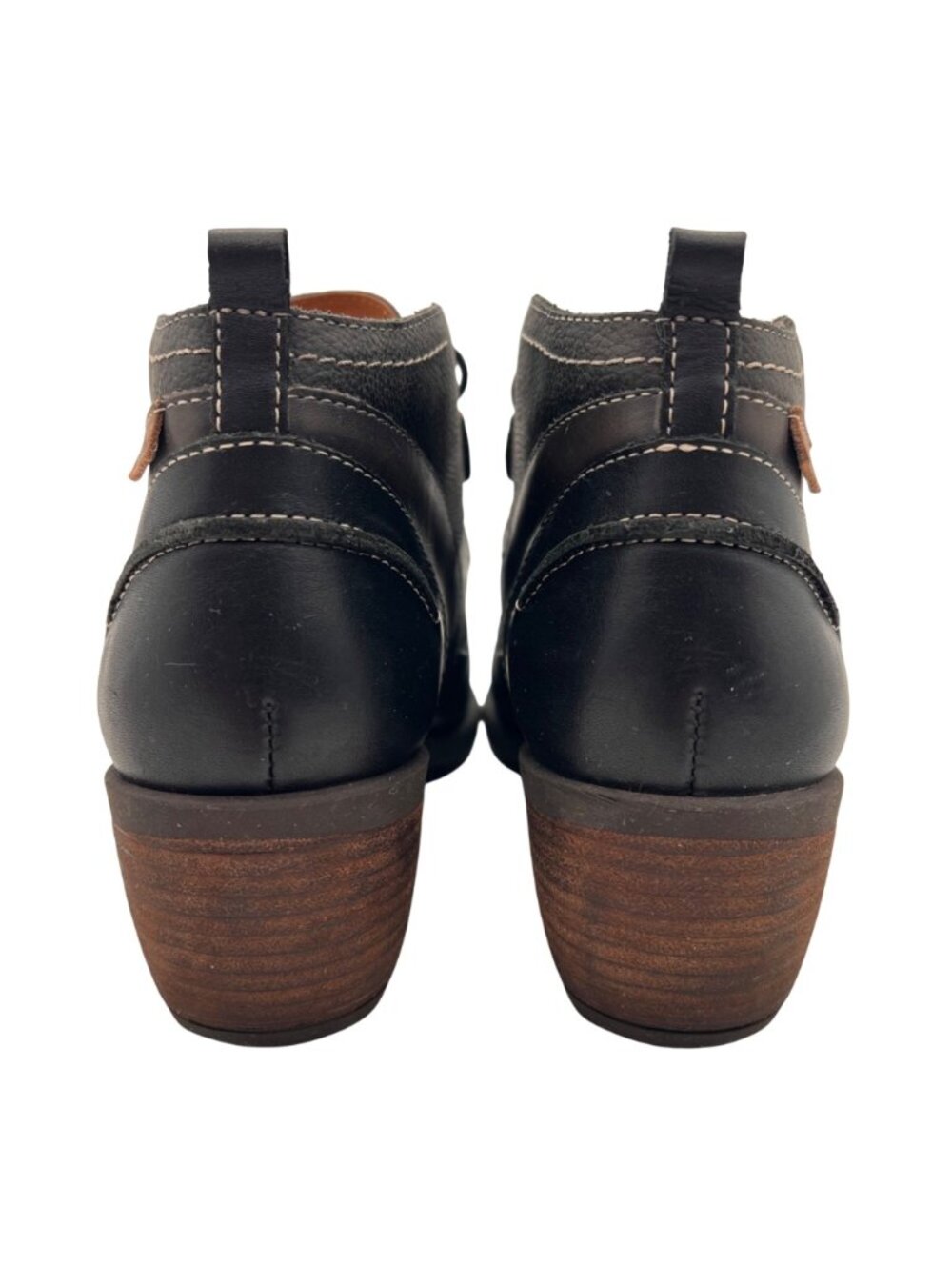 Pikolinos Le Mans Black Leather Ankle Boots Buckle Details Womens 38 EU / 7.5 US - Picture 8 of 16